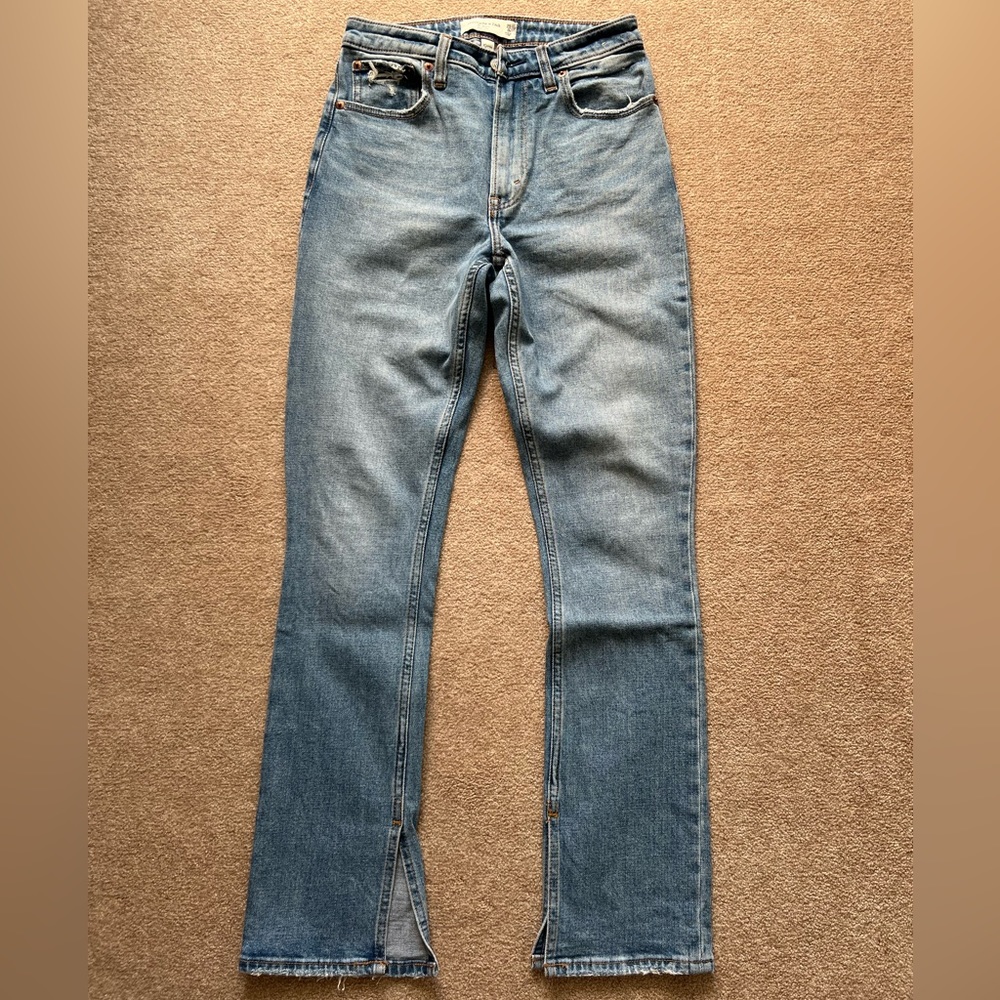 Abercrombie & fitch curve love skinny high rise with open bottom, 25S